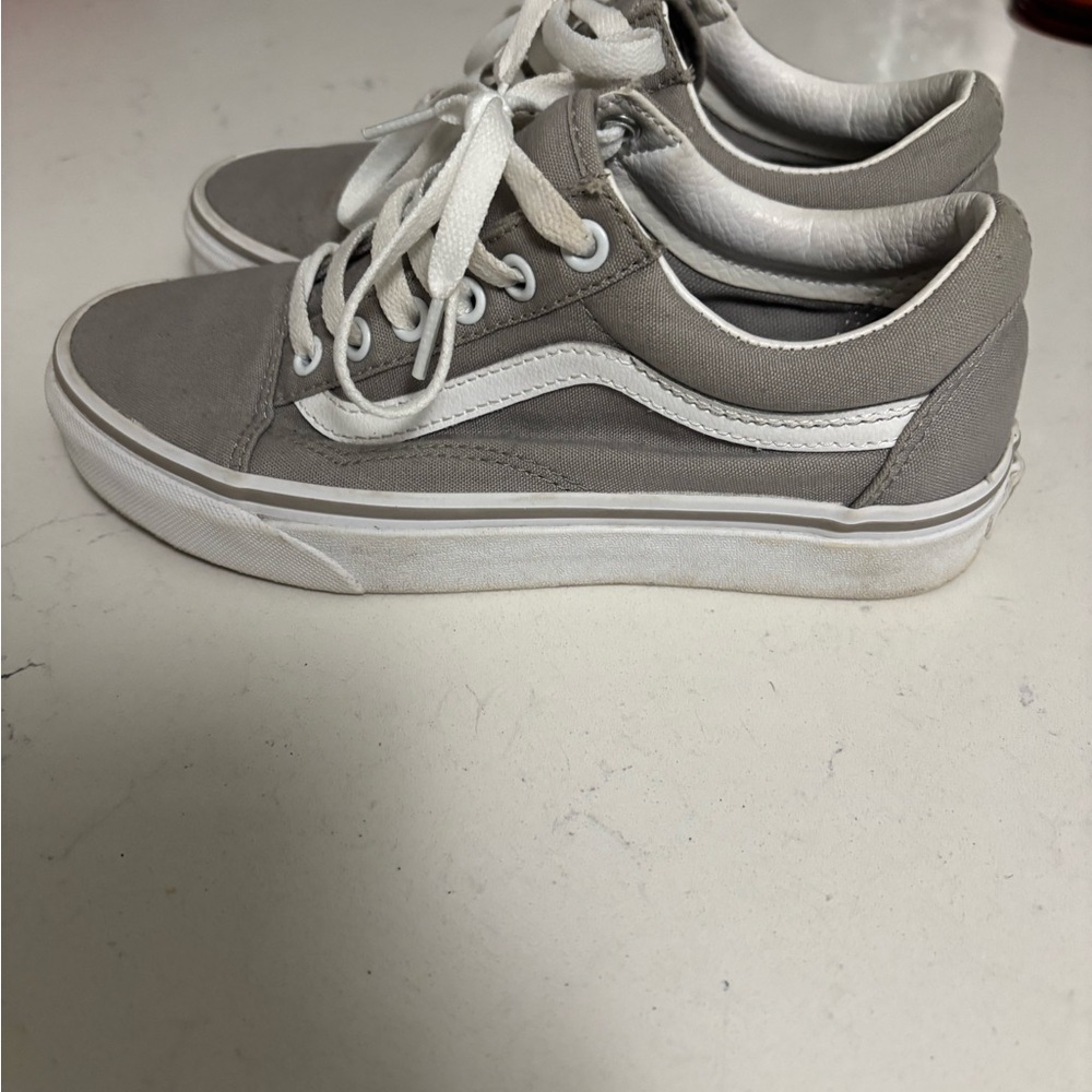 Gray and White Canvas Sneakers